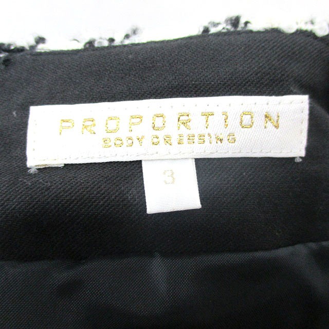 プロポーション ボディドレッシング PROPORTION BODY DRESSING 台形 スカート ミニ チェック 3 ブラック 黒 /KT16 レディース_画像3