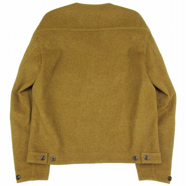 美品 18AW ルメール LEMAIRE V neck liner jacket メルトン ウール Vネック ライナー ジャケット ブルゾン ノーカラー ボックスシルエット_画像2