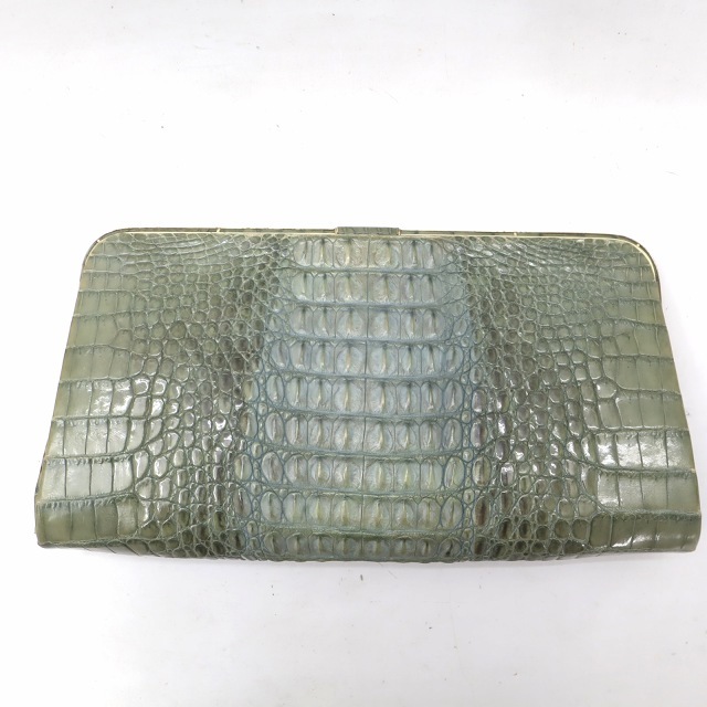  select kai man leather crocodile leather clutch bag bulrush . case attaching green 