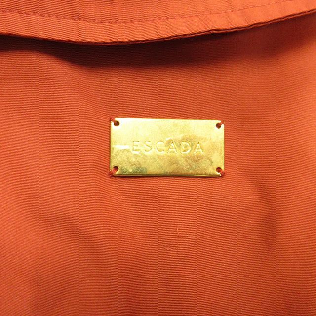  Escada ESCADA trench coat jacket blouson flair pleat 34 orange lady's 