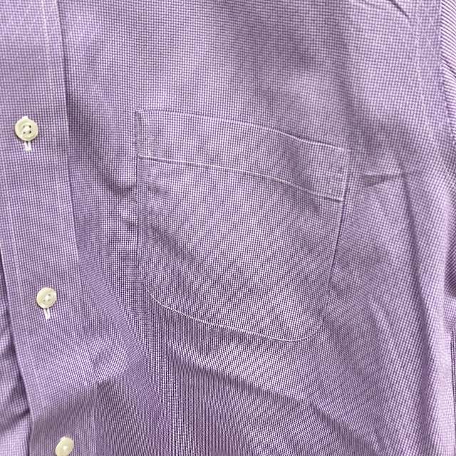 ブルックスブラザーズ BROOKS BROTHERS 美品 コットンシャツ カジュアル 総柄 長袖 紫 パープル 15 1/2 約S-M 1118 メンズ_画像4
