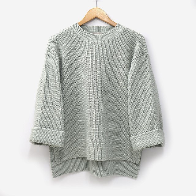 エイチ&エム H&M ショート丈 プルオーバー ニット セーター S BLUE ブルー レディース_画像1