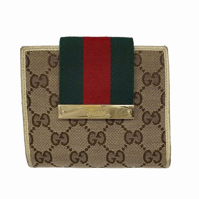 グッチ GUCCI GGキャンバス シェリーライン 181670 財布 2つ折り ウォレット オフホワイト レディース