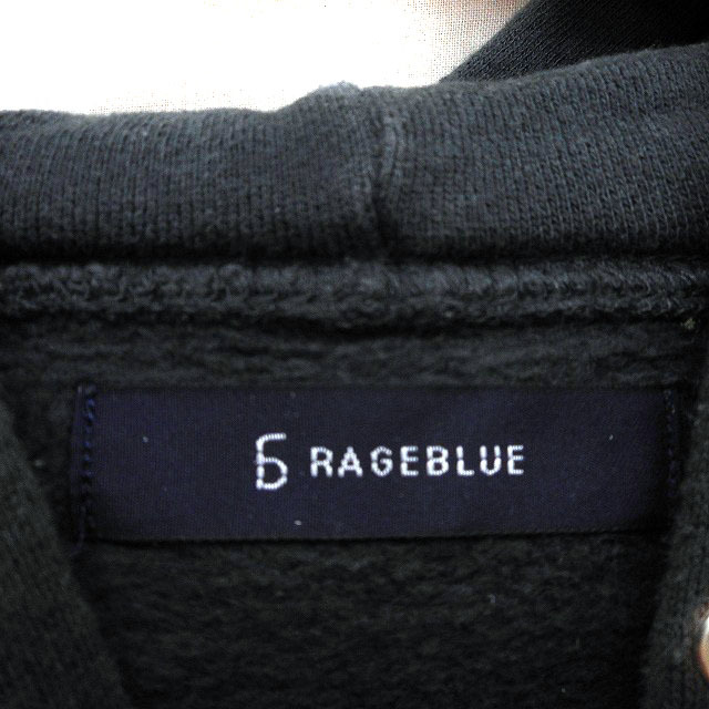 レイジブルー RAGEBLUE パーカー フーディ 裏起毛 リブ コットン 綿 プリント 英字 M チャコールグレー /NT15 レディース_画像3