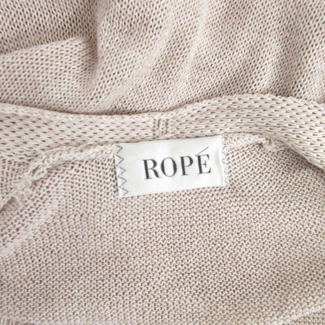 ロペ ROPE 美品 近年 コート カーディガン ニット リネン混 ロング 薄手 ブラウン 茶 38 約M GGK-2821-A 1121 レディース_画像4