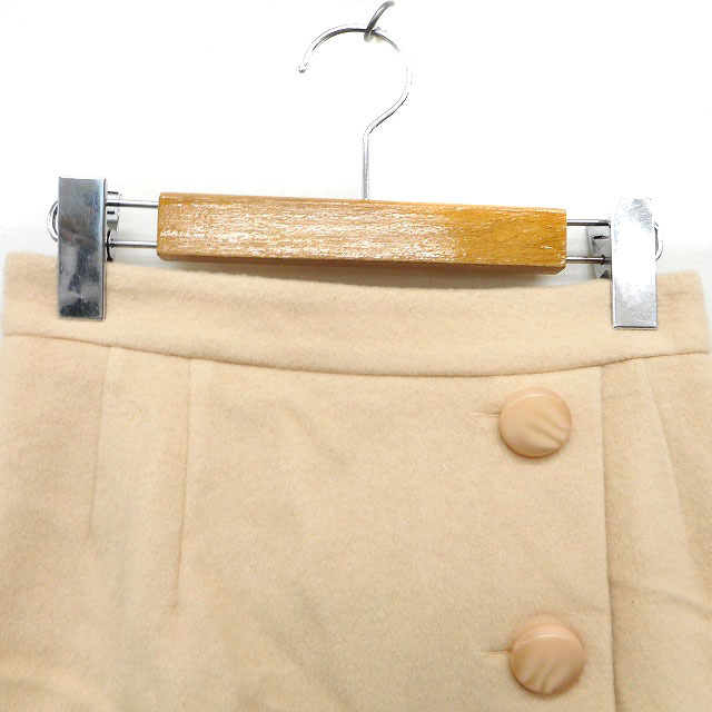 レッセパッセ LAISSE PASSE スカート フレア ミニ ウール 飾りボタン バックジップ 35 ベージュ /NT16 レディース_画像5