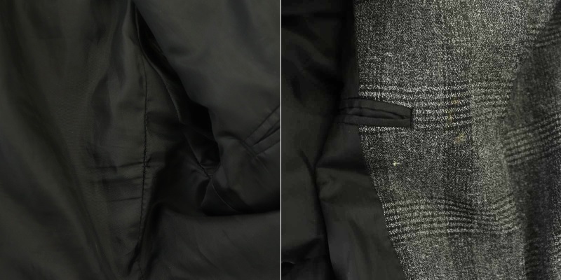 ヴァンキッシュ VANQUISH セットアップ 上下 スーツ グレンチェック テーラードジャケット 総裏地 1B パンツ M グレー 黒 ブラック /HK ■O_画像8