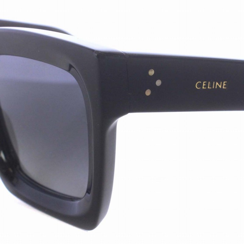 セリーヌ CELINE ポラライズド POLARIZED サングラス セルフレーム 偏光 スクエア型 ロゴ 51□22 140 黒 ブラック CL401301 /XZ ■OH ■GY1_画像6