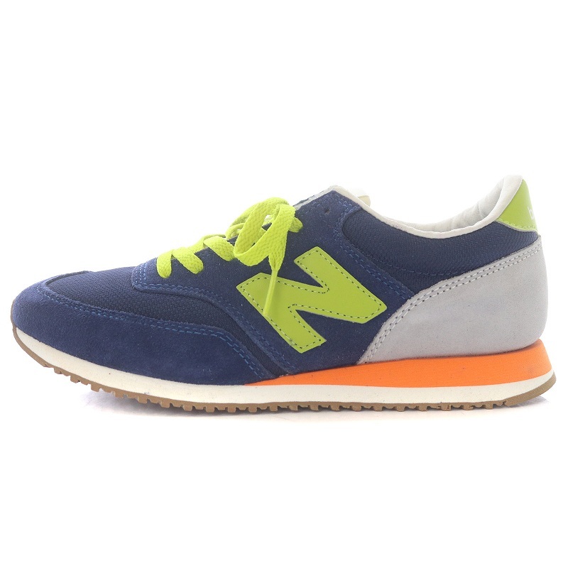 未使用品 NEW BALANCE CW620AI スニーカー シューズ ローカット スエード US8 25cm 紺 ネイビー 黄緑 グレー オレンジ /SI13_画像1