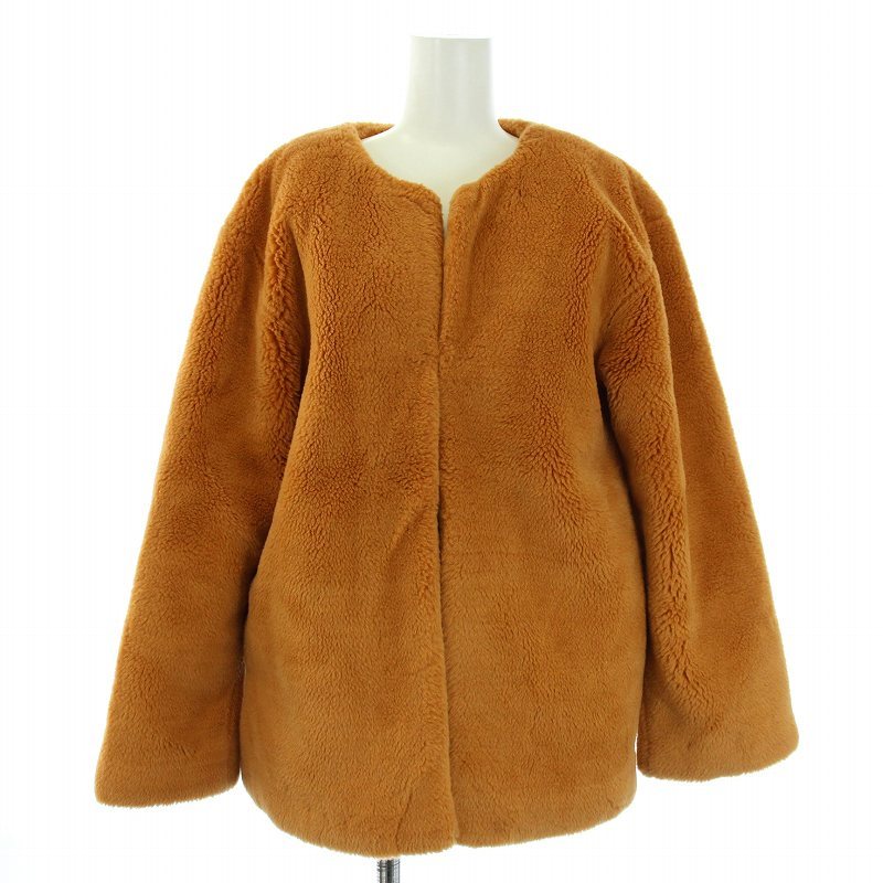  Rose Bud ROSE BUD fake fur jacket boa no color outer M orange /TK lady's 