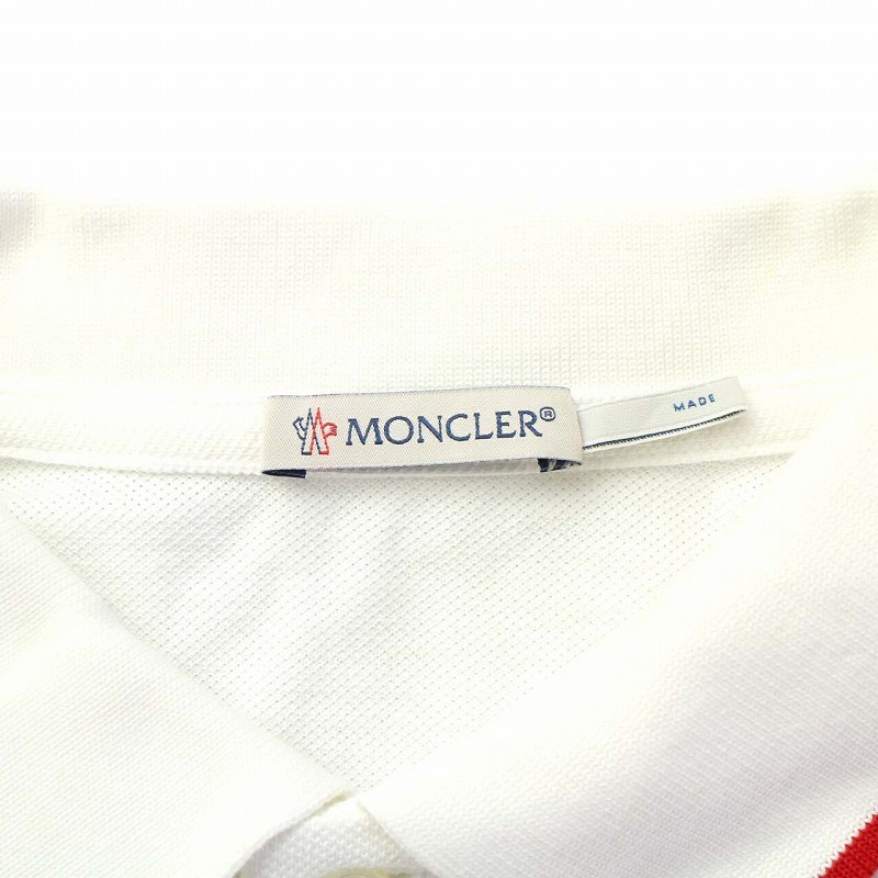 モンクレール MONCLER 22SS ポロシャツ 半袖 鹿の子 ロゴ L 白 ホワイト I20918A00005 84556 /XZ ■GY17 メンズ_画像3