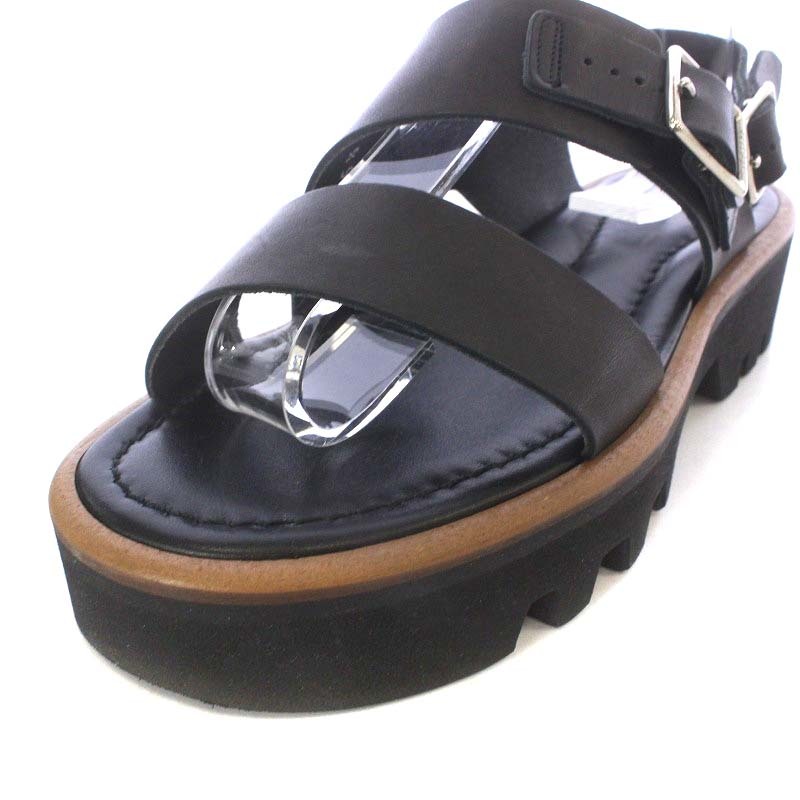 オーラリー AURALEE Leather Belt Sandals Made By foot the coacher サンダル プラットフォーム ストラップ レザー 5.5 黒_画像7