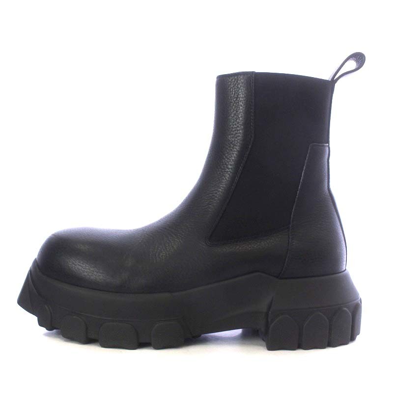 リックオウエンス Rick Owens 01B4881 Beatle Bozo Tractor サイドゴアブーツ ショート カーフレザー 38 23cm 黒 ブラック_画像2