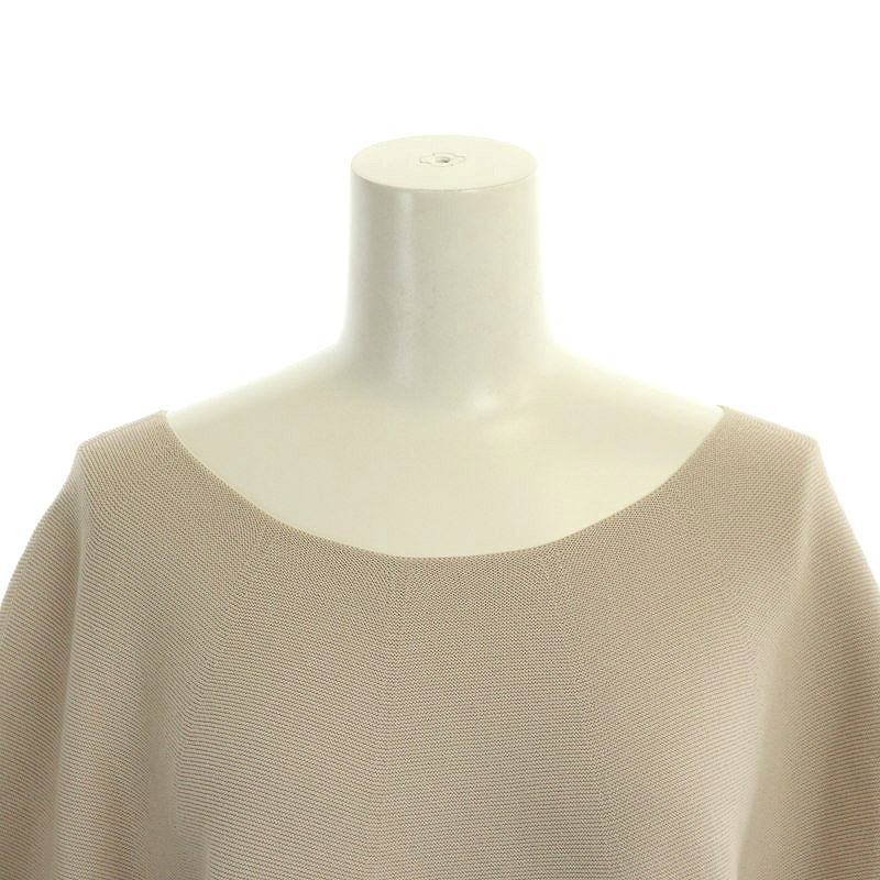  noble NOBLE puff sleeve pull over knitted cut and sewn . minute sleeve pink beige /HS #OS lady's 
