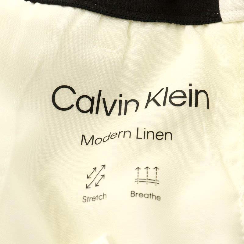 カルバンクライン CALVIN KLEIN パンツ スラックス リネン 麻 S 白 ホワイト /AN27 メンズ_画像3