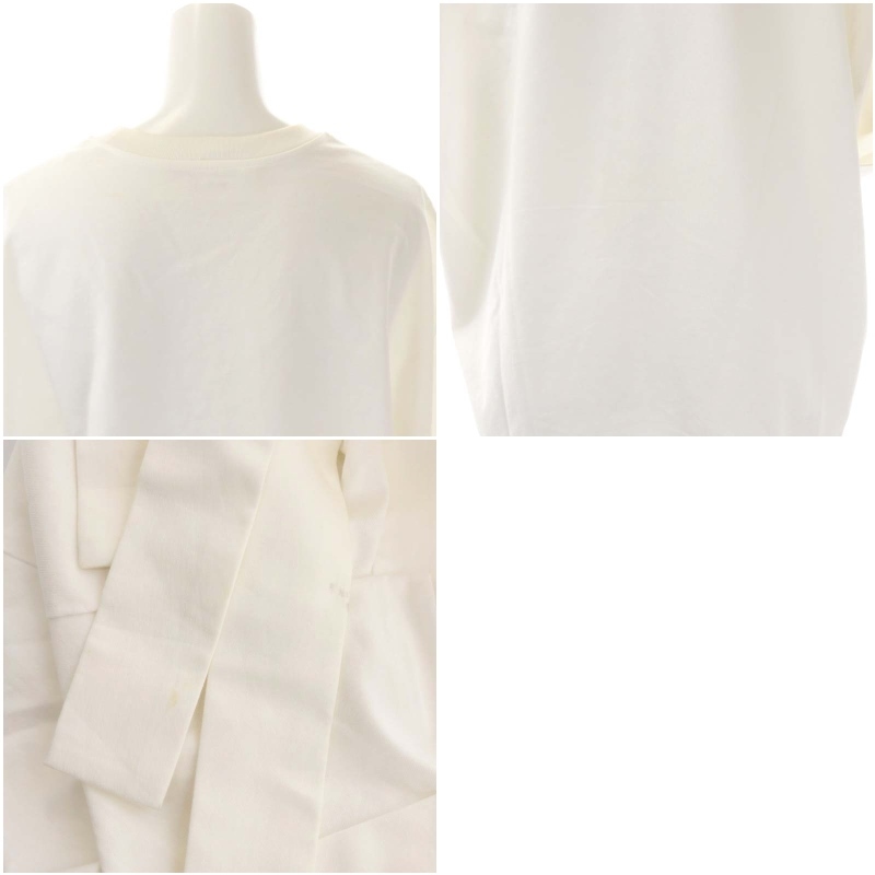 シクラス CYCLAS サイドライン スリット 半袖Tシャツ カットソー オーバーサイズ デザイン S 白 ホワイト /HS ■OS レディース_画像8