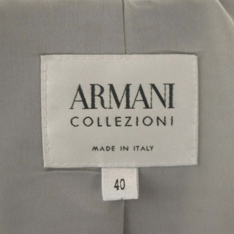 アルマーニ コレツィオーニ ARMANI COLLEZIONI ウーリーノーカラージャケット ドット 40 グレー /MI ■OS レディース_画像3