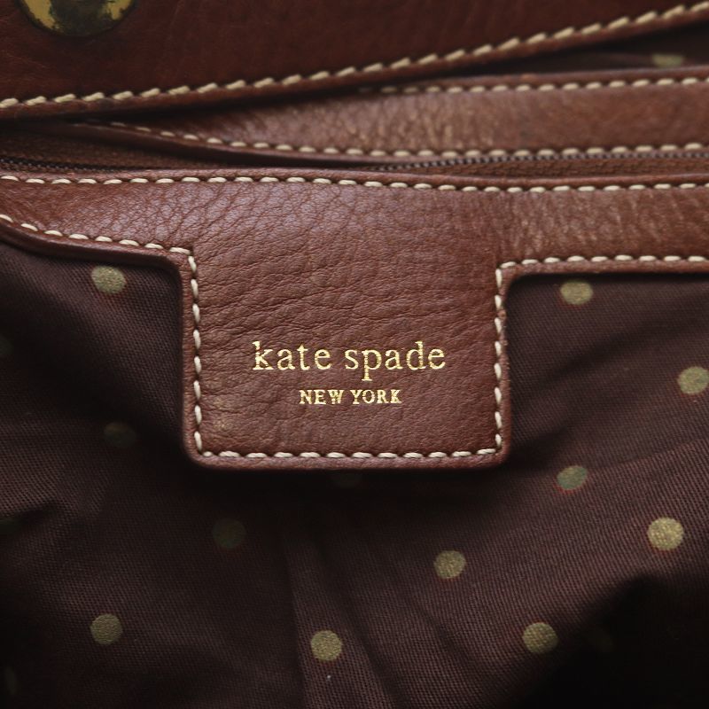 ケイトスペード KATE SPADE ハンドバッグ ワンショルダーバッグ レザー ロゴ型押し 茶 ブラウン /WM レディース_画像7