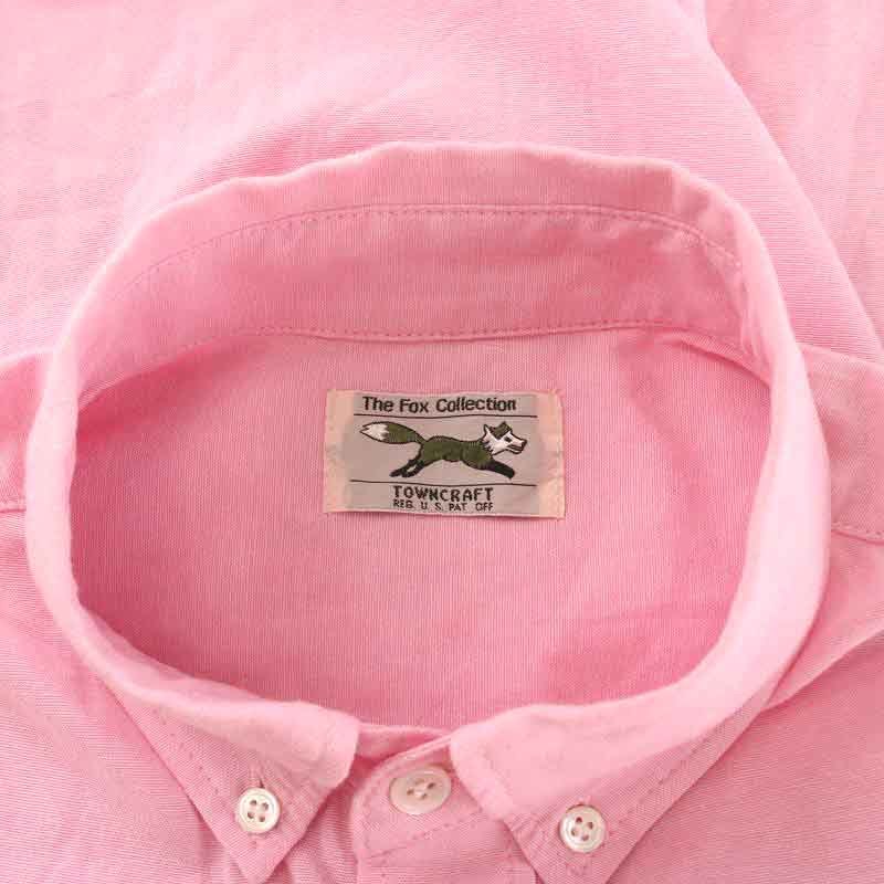 フリークスストア FREAKS STORE The Fox Collection ボタンダウンシャツ 半袖 ロゴ刺繍 F ピンク /NW42 レディース_画像7