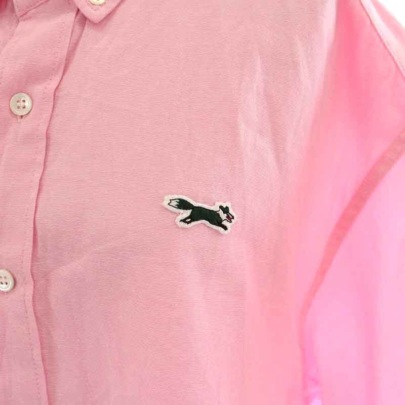 フリークスストア FREAKS STORE The Fox Collection ボタンダウンシャツ 半袖 ロゴ刺繍 F ピンク /NW42 レディース_画像5