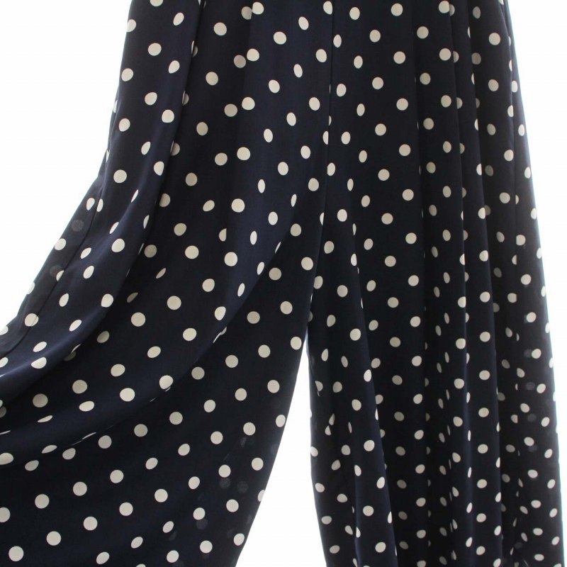  Ray Beams Ray Beams dot long s car cho wide pants 1 M navy blue navy /TR25 lady's 