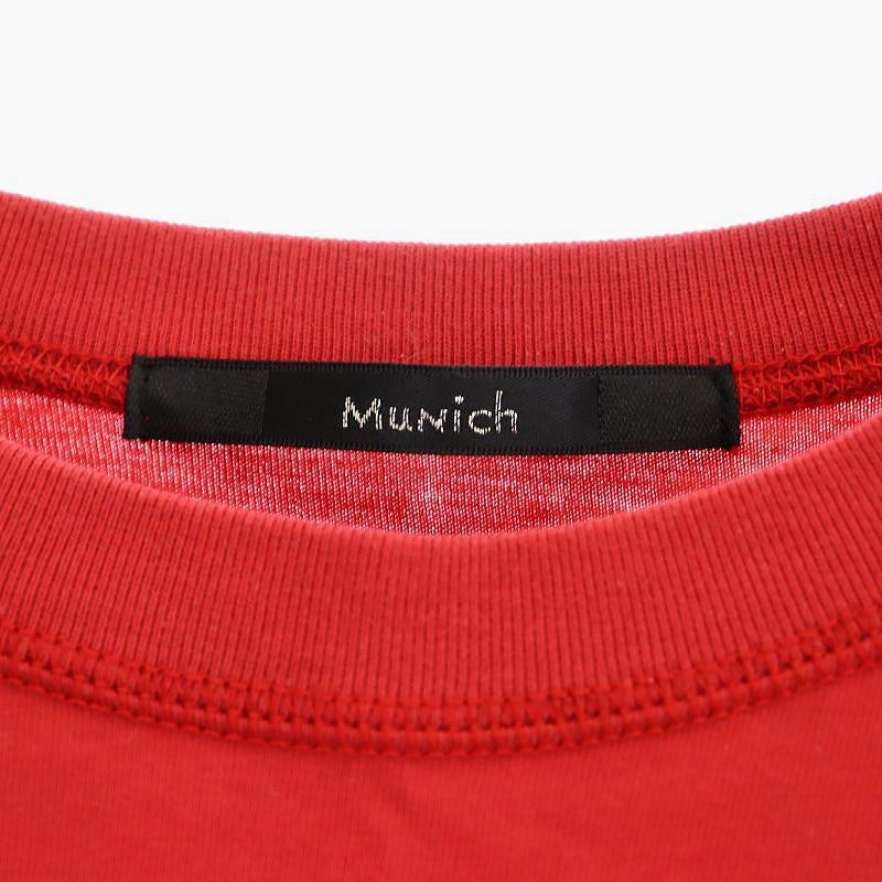 ミューニック Munich プレミアムコットン バックタックプルオーバー Tシャツ カットソー 半袖 OS 赤 レッド /DF ■OS レディース_画像3