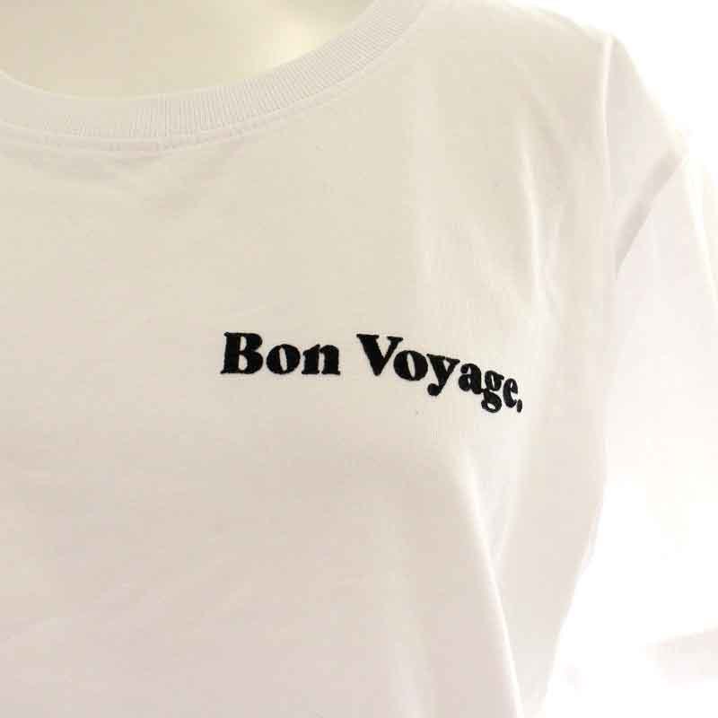 トゥモローランド TOMORROWLAND Les Petits Basics Tシャツ カットソー 半袖 クルーネック ロゴ XS 白 ホワイト 黒 ブラックの画像4
