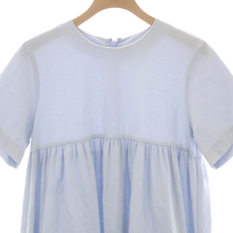 オーガ OHGA SCALLOP TEE スカラップ Tシャツ カットソー 半袖 F ライトブルー /HS ■OS レディース_画像4