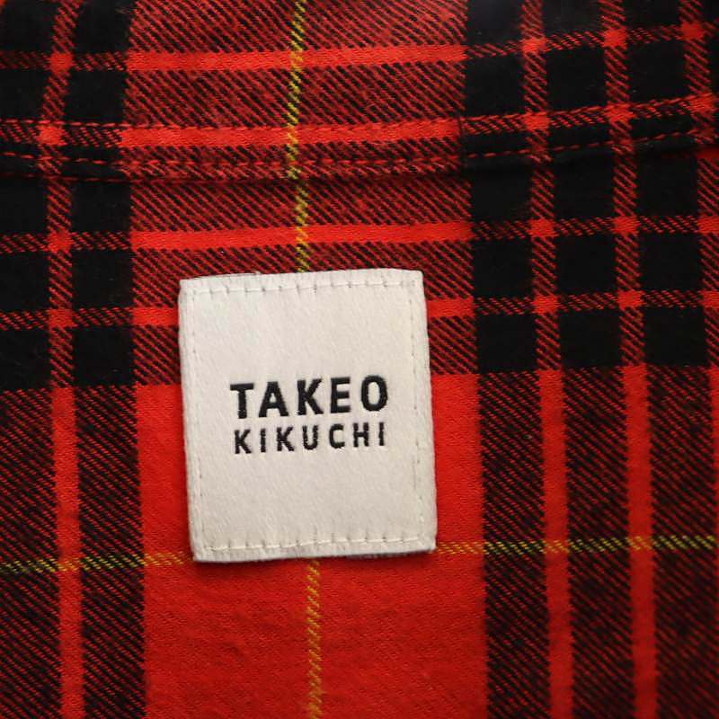 タケオキクチ TAKEO KIKUCHI ネルシャツ 長袖 チェック 3 赤 レッド /MF ■OS メンズ_画像3