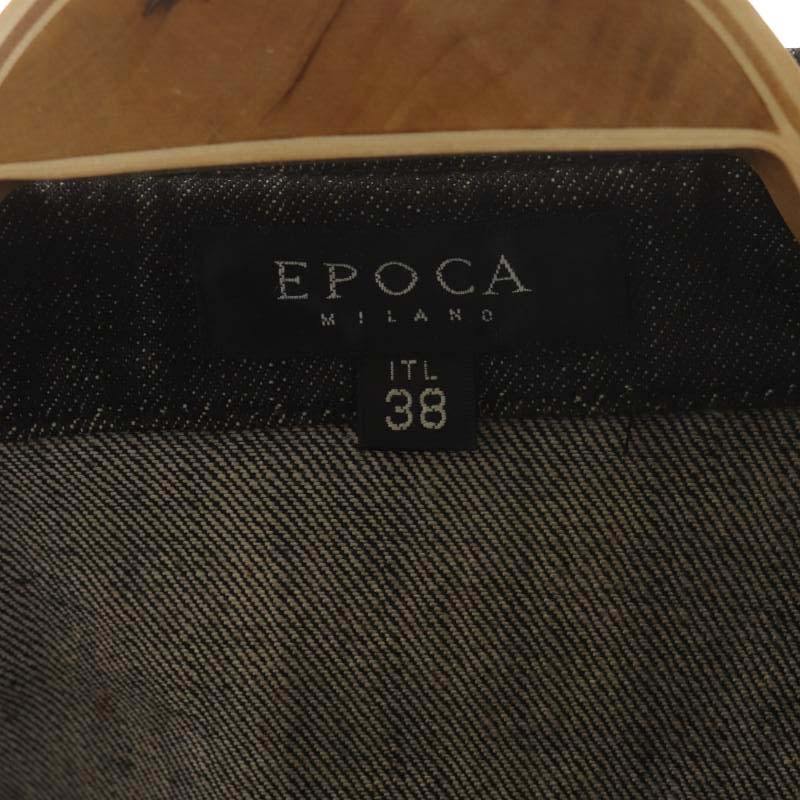 エポカ EPOCA デニムジャケット レザー切替 I38 黒 ブラック /MI ■OS レディース_画像3