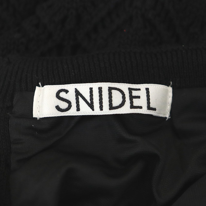 スナイデル snidel クロシェットミニワンピース ニット 半袖 F 黒 ブラック /MF ■OS レディース_画像3