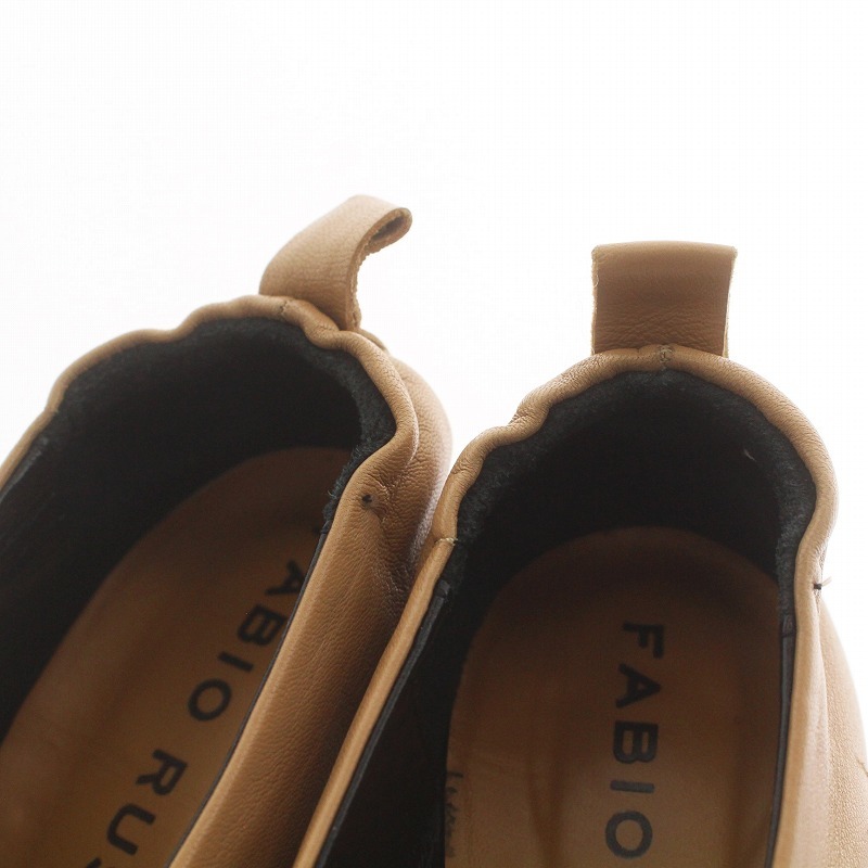  fabio rusko-niFABIO RUSCONI bootie - short boots leather square tu38 24.5cm 25.0cm Camel /WM lady's 