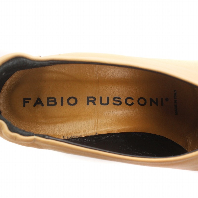  fabio rusko-niFABIO RUSCONI bootie - short boots leather square tu38 24.5cm 25.0cm Camel /WM lady's 