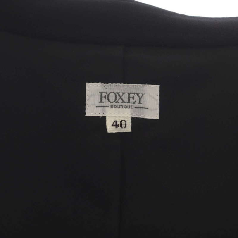フォクシー ブティック FOXEY BOUTIQUE セットアップ スーツ ワンピース ロング 半袖 ジャケット ストレッチ 40 黒 レディース_画像5