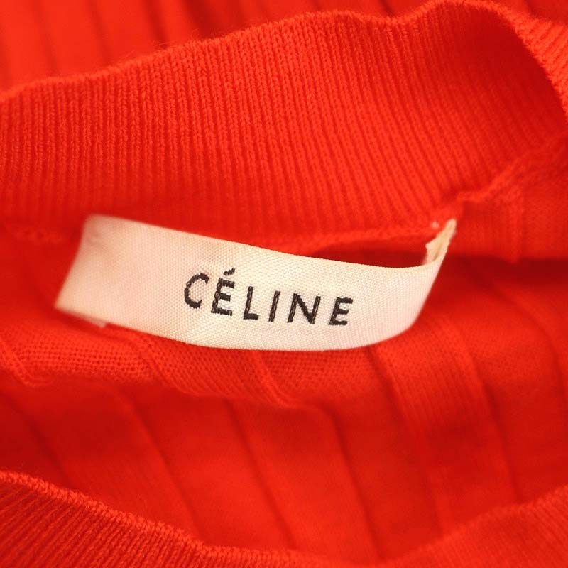 セリーヌ CELINE フィービー期 リブニット セーター ウール 薄手 長袖 XS 赤 レッド /HS ■OS レディース_画像3