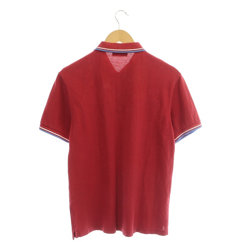 割引クーポン プラダ PRADA ラバー ライン ポロシャツ 半袖 M 赤 レッド /MI OS メンズ 半袖シャツ - s478.dai