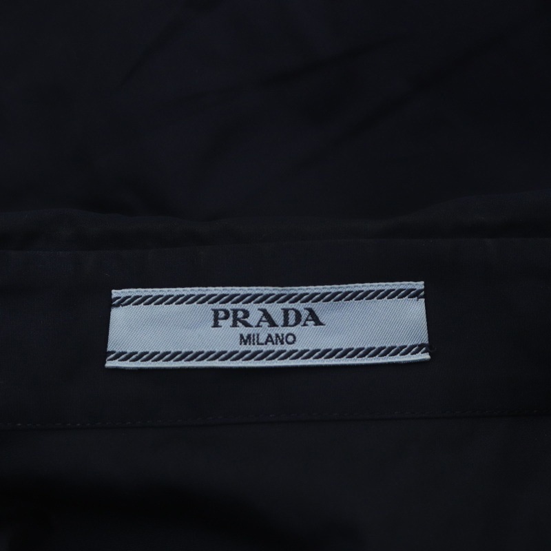 プラダ PRADA レース装飾シャツ ブラウス コットン 長袖 40 紺 ネイビー /HS ■OS ■SH レディース_画像3