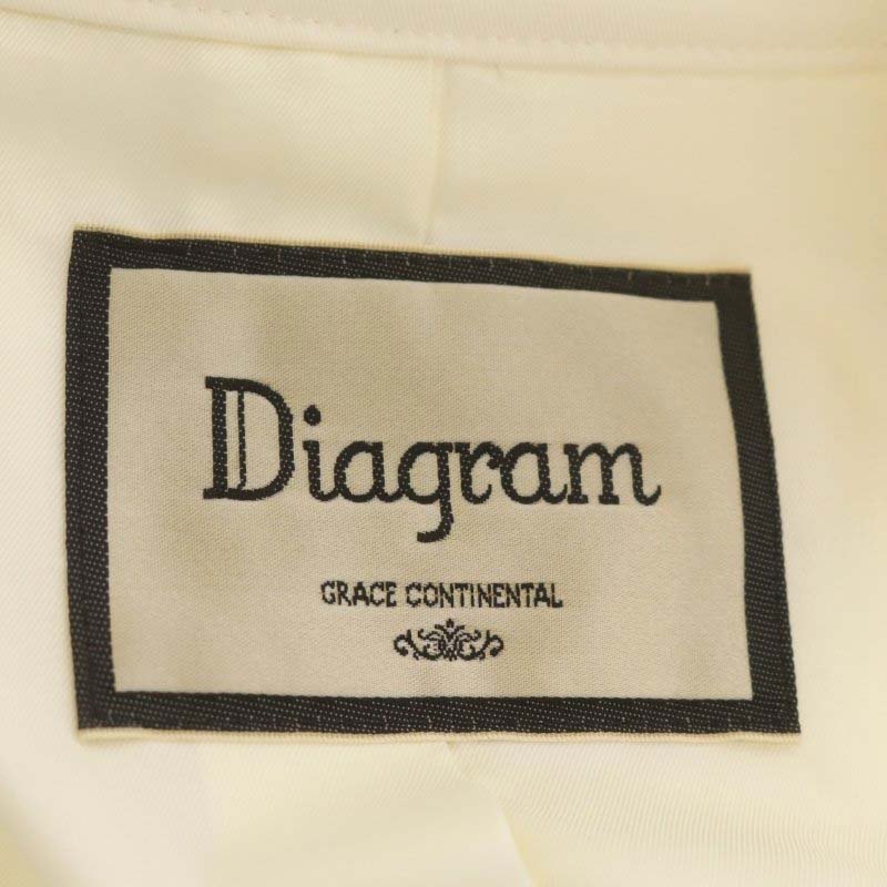  Diag Ram Grace Continental dore-p trench coat long total lining belt attaching 36 cream /MI #OS lady's 