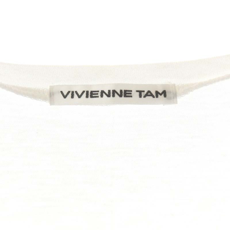 ヴィヴィアンタム VIVIENNE TAM パンダ 半袖カットソー Tシャツ クルーネック スパンコール 0 白 ホワイト /AM ■OS レディース_画像3