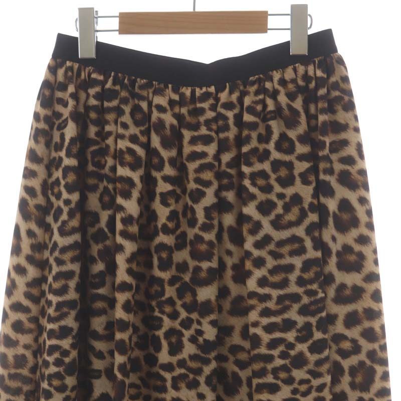  theory ryukstheory luxe OCELOT PRINT KIMBERL Leopard gya The - long skirt maxi flair 038 beige tea color black /DO #OSre