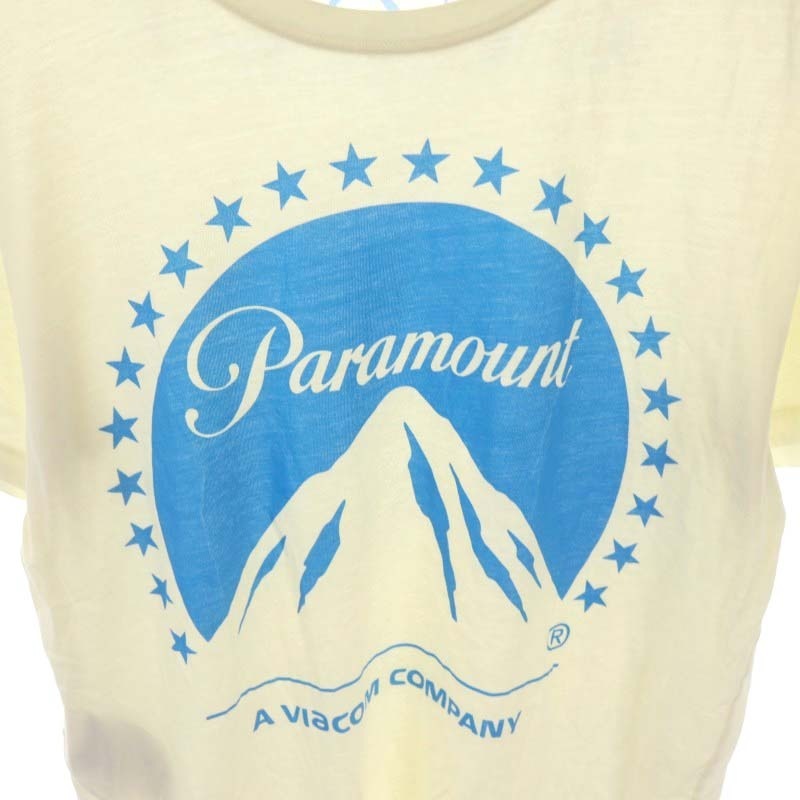 グッチ GUCCI Paramount Pictures Tシャツ カットソー 半袖 ロゴ XS アイボリー ブルー /DF ■OS メンズ_画像4