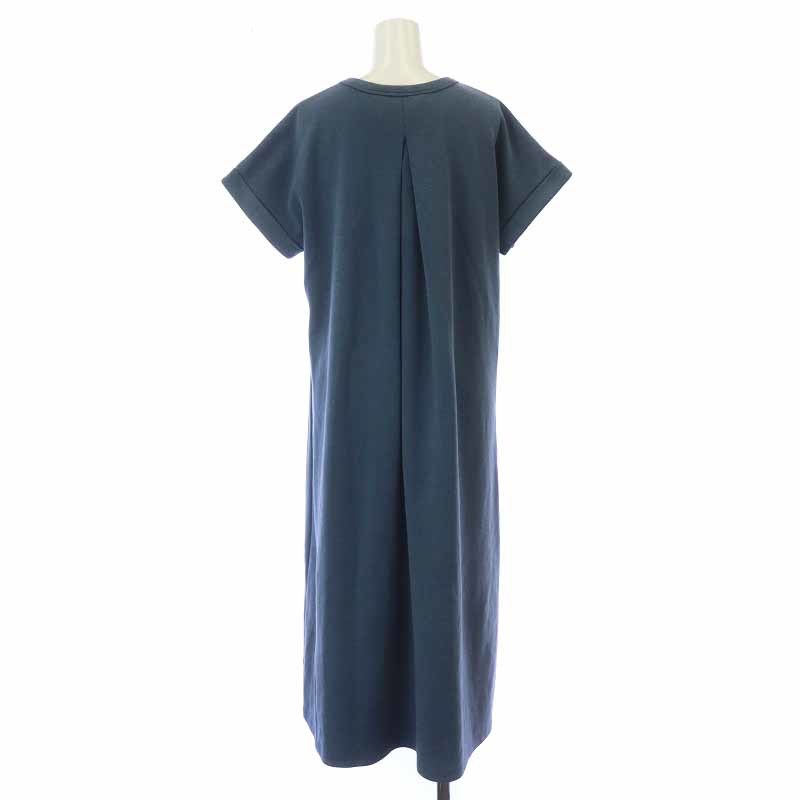  toe Be bai Agnes B To b. by agnes b. WP58 ROBE Logo One-piece mi leak long short sleeves Tu M blue blue 4888WP58