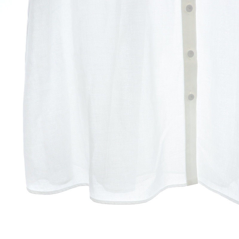  Anayi ANAYI 22AW a little over . Boyle double la full blouse short sleeves 38 white white /MI #OS lady's 