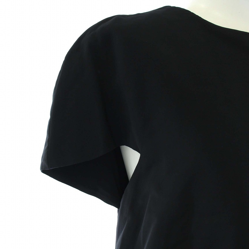 バレンシアガ BALENCIAGA シャツ ブラウス 半袖 総柄 36 XS 黒 ブラック グレー /TK レディース_画像4