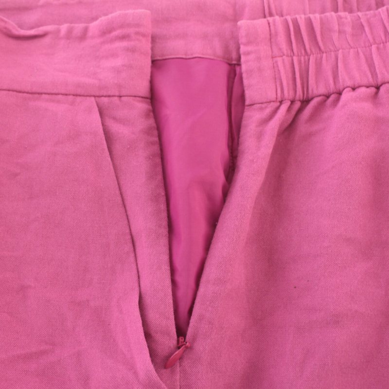  toe Be bai Agnes B To b. by agnes b. wide pants s car cho long plain flax linen40 M pink /BB lady's 