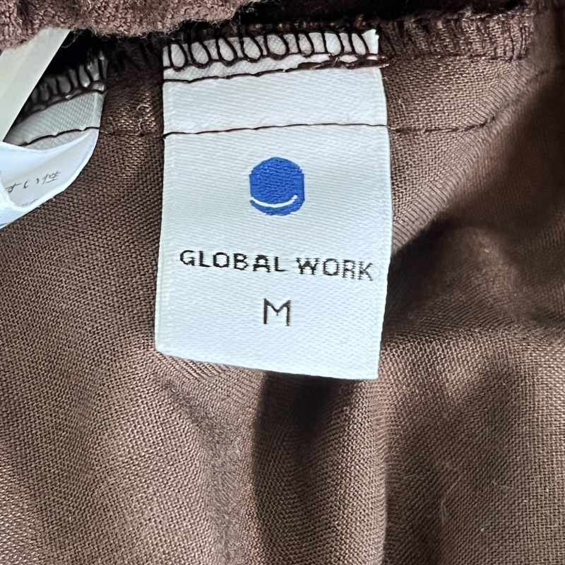 グローバルワーク GLOBAL WORK 裾スリット イージー スラックス パンツ M ブラウン 茶 レディースの画像6