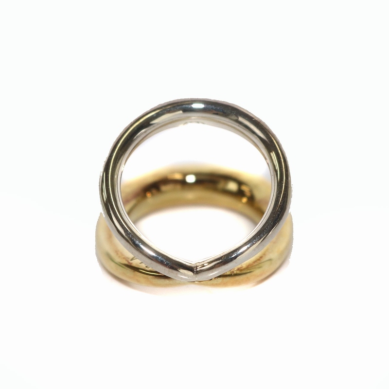  car ru Rod sheneCharlotte Chesnais Surma Ring ring ring bai color SV925 18K yellow gold silver #SH /SI1