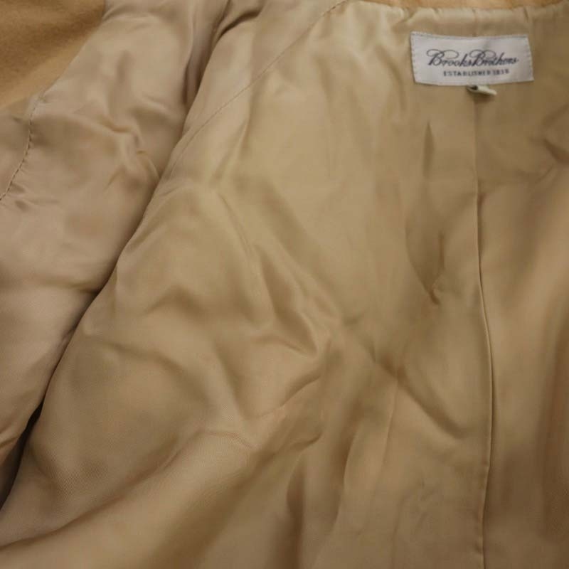  Brooks Brothers BROOKS BROTHERS wool long coat outer cashmere .11 beige /HK #OS lady's 