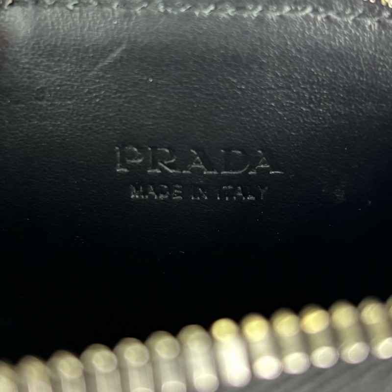 プラダ PRADA ブラッシュドレザーポーチ ショルダーバッグ トライアングルロゴ シルバー 2TL441 メンズ_画像5
