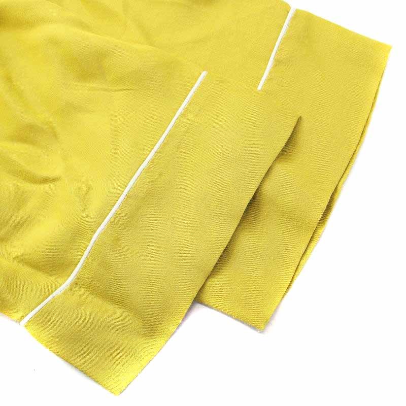  United Arrows UNITED ARROWS gown coat shawl color coat 7 minute sleeve silk . long yellow yellow /AT18 lady's 